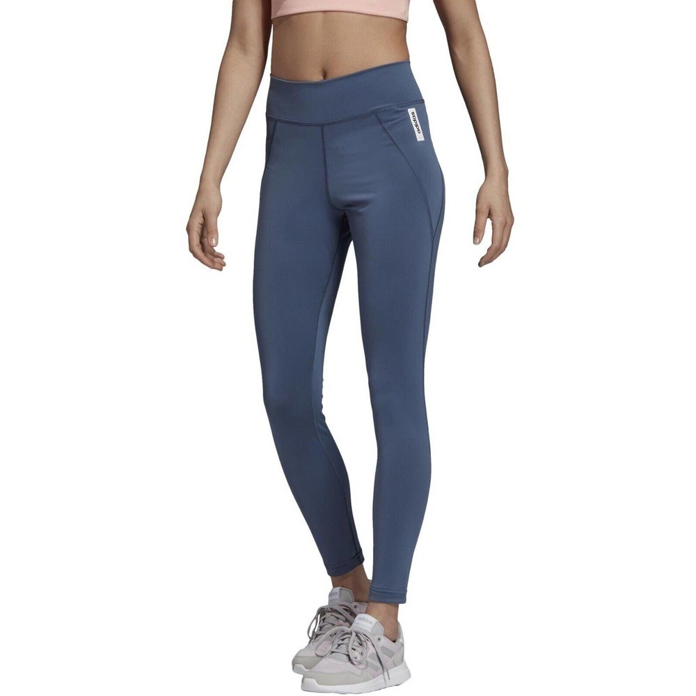 Adidas CLIMALITE Women’s S Small W BB High-Waisted Athletic Training Tights Blue